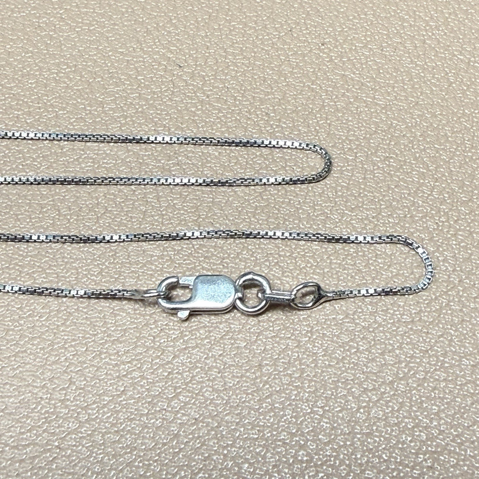 Solid Italy 925 Sterling Silver Box Chain Necklace 18” 0.7mm Lobster Clasp