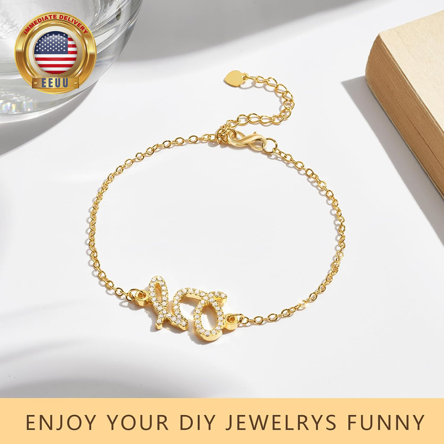 925 Sterling Silver Gold Necklace Extender,Lobster Claw Clasp for Necklaces,Brac