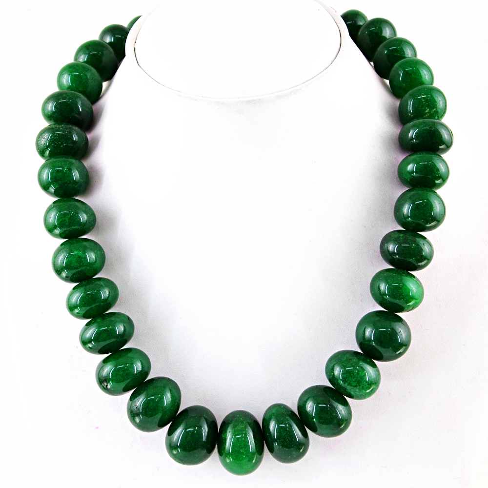 1118.50 CTS EARTH MINED ENHANCED EMERALD ROUND SHAPE HUGE BEADS NECKLACE (DG)