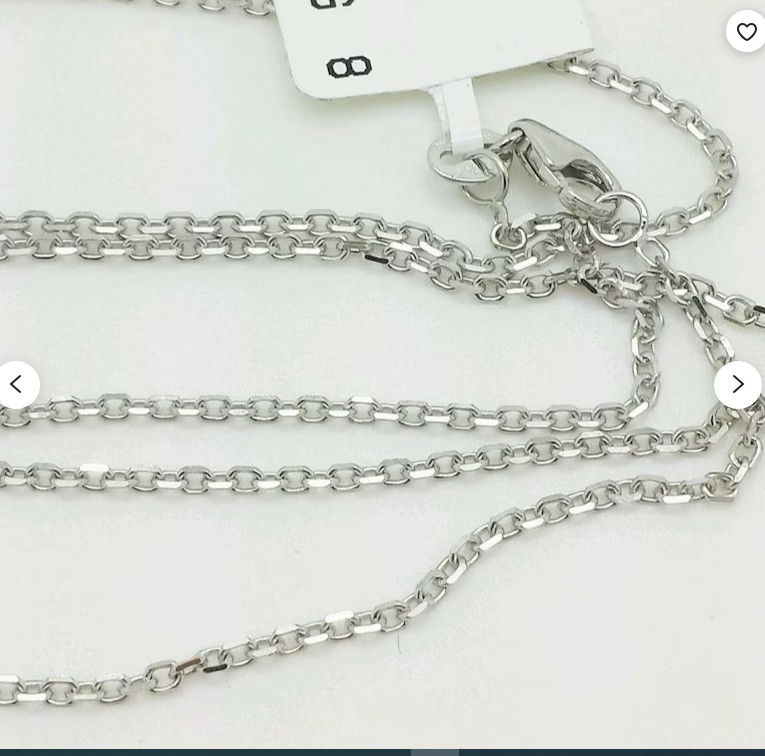 14k White Gold Cable Link Pendant Chain/Necklace 24″ 2.2 mm 3.7 grams WRCAB60