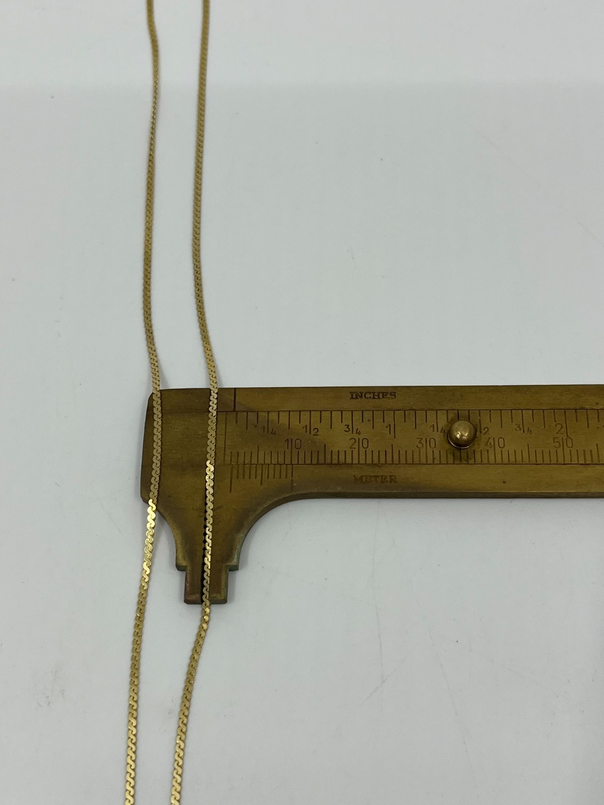 14K Italy Gold Chain Necklace 585 S Link Serpentine Chain 21” 2.5g Yellow Gold