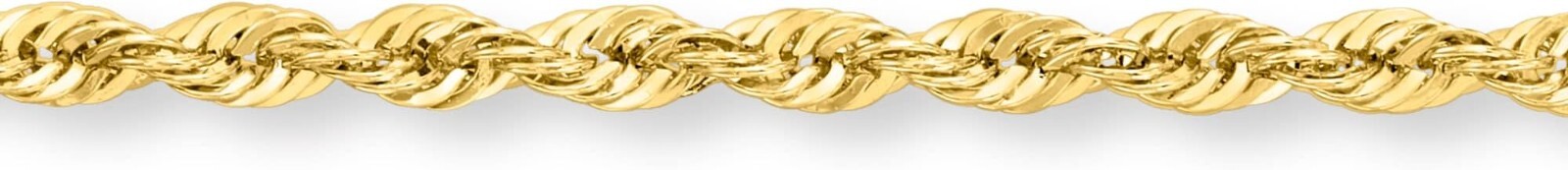 Solid Gold Plated 2mm Diamond-Cut Braided Rope Chain Necklace for Men Women 20″