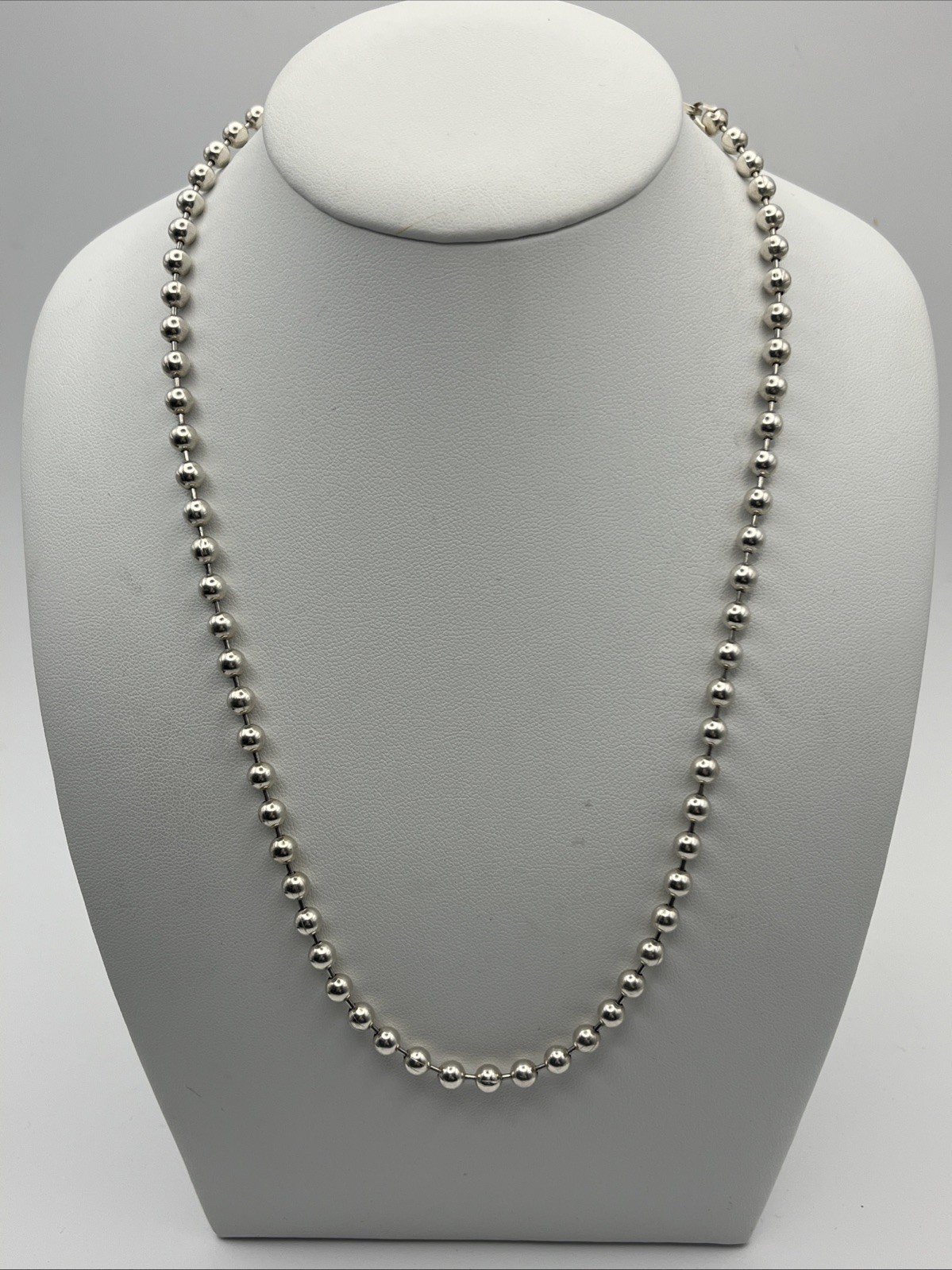 Milor Sterling Silver Beaded Ball Necklace-20 Inches