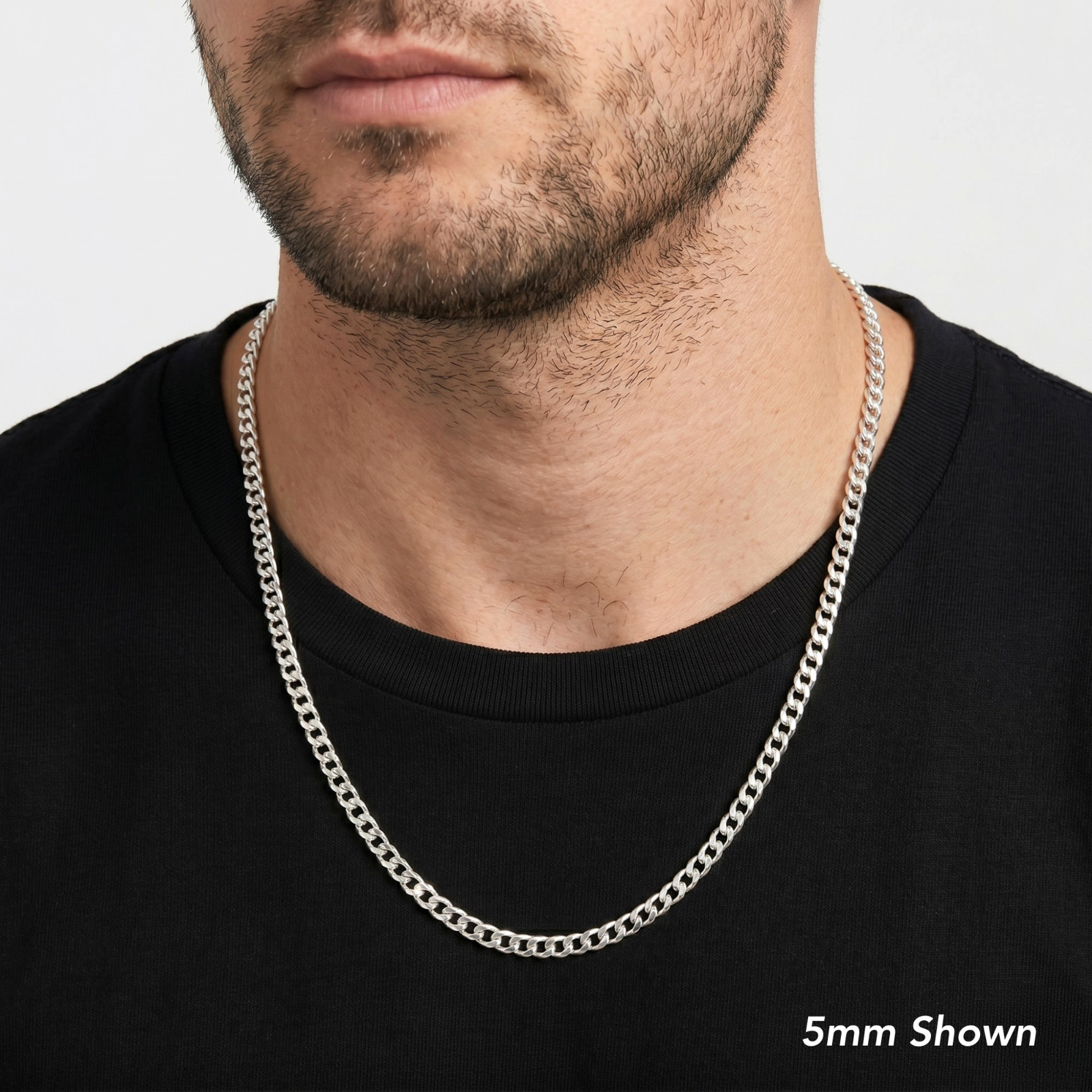 Solid 925 Sterling Silver 3mm-7.5mm Curb Link Chain Italian Necklace 16″-24″