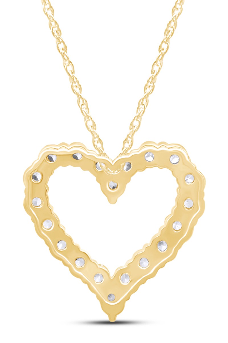 1.40 Ct Heart Pendant Lab Grown Diamond Necklace 14K Yellow Gold G-H VS-SI