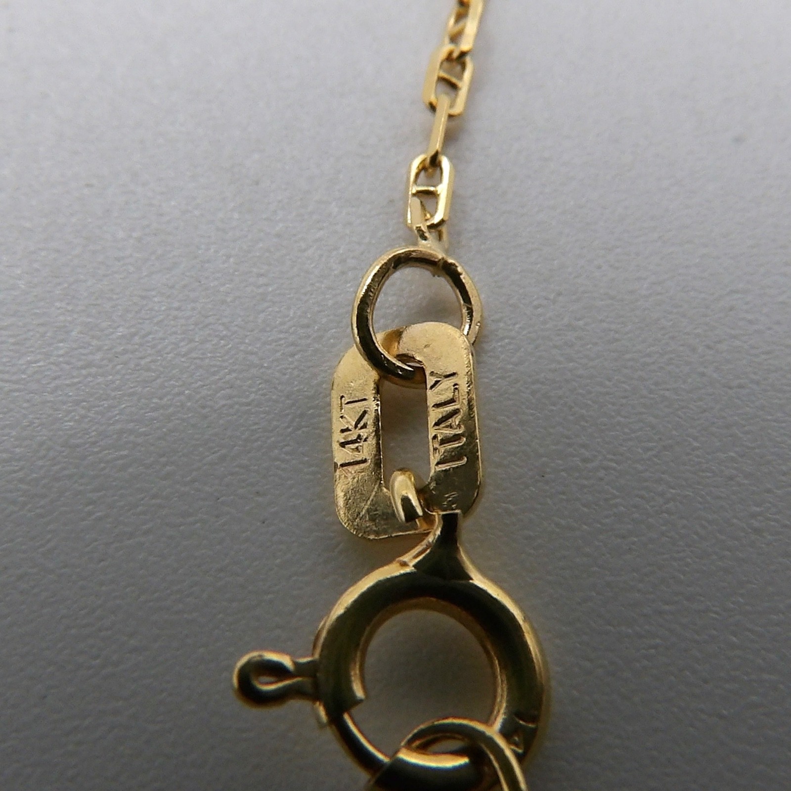 Solid 14k Gold Alternate Mariner Anchor Link Chain Necklace Italy 20in New