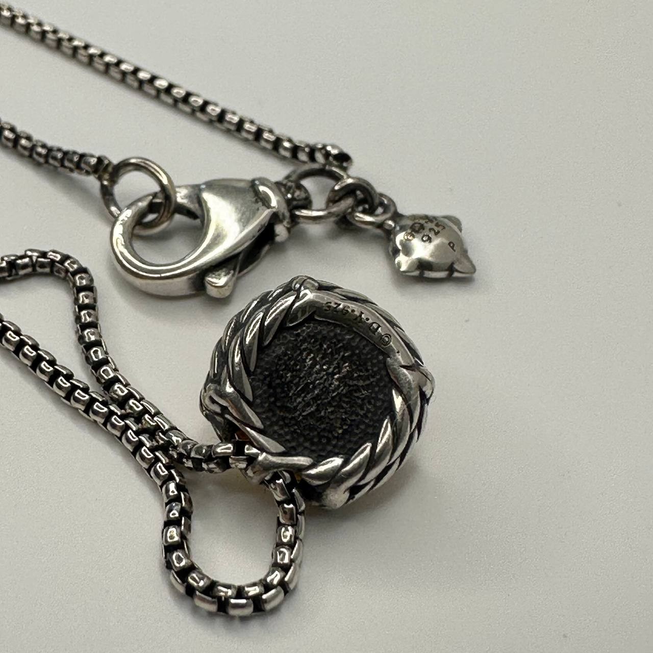 Authentic david yurman citrine and sterling silver women’s pendant necklace