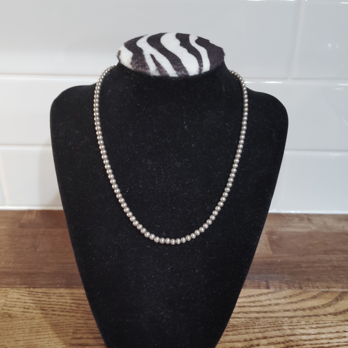 Sterling Silver 925 4mm Ball Bead Chain 16.5″ Necklace