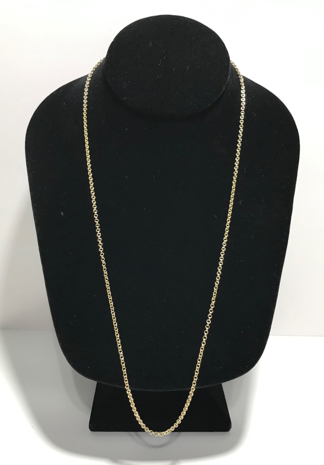 Sterling Silver Gold Tone Rolo Chain Necklace 23.5″