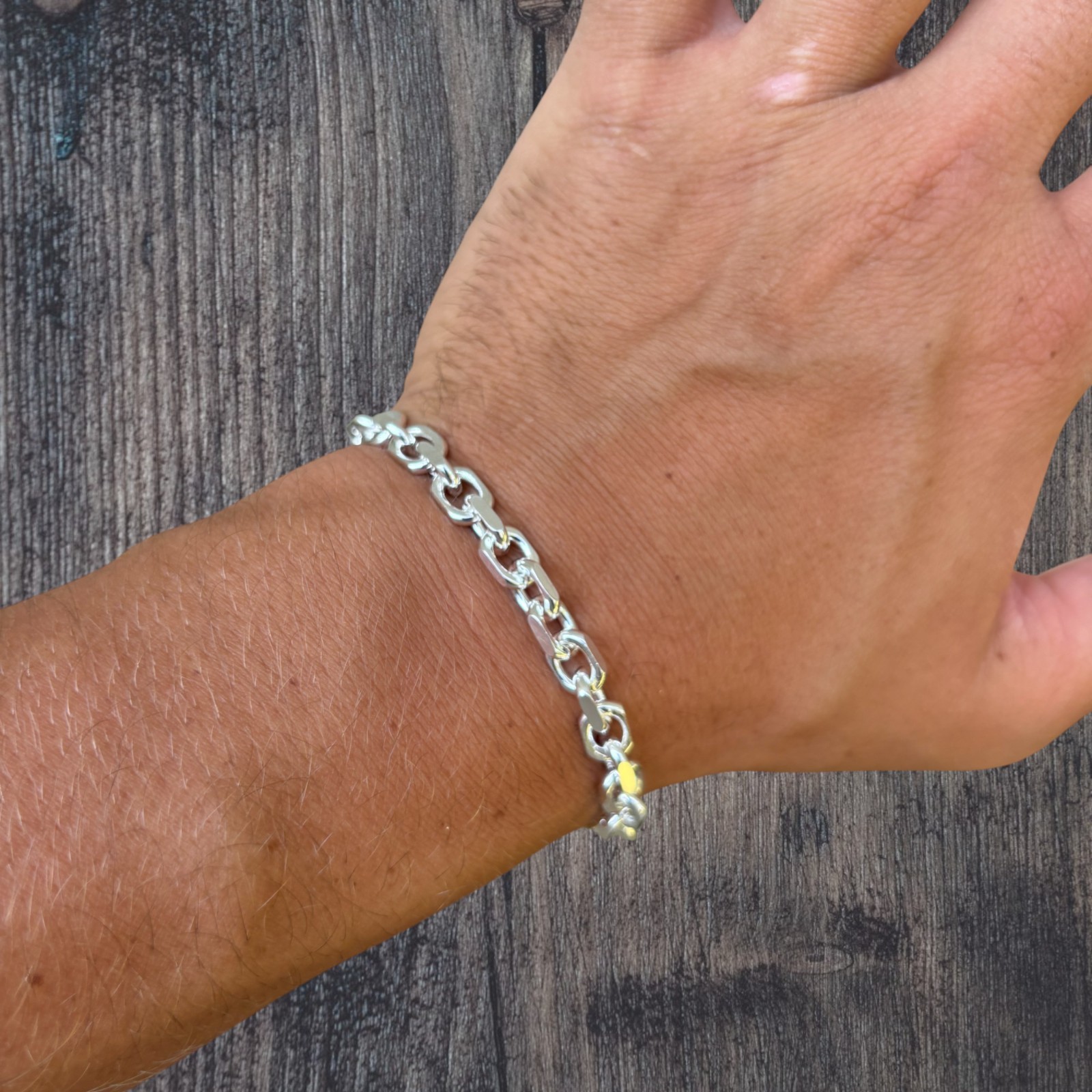 6mm Anchor Cable Bracelet – Real Solid 925 Sterling Silver Or 14k Gold Vermeil