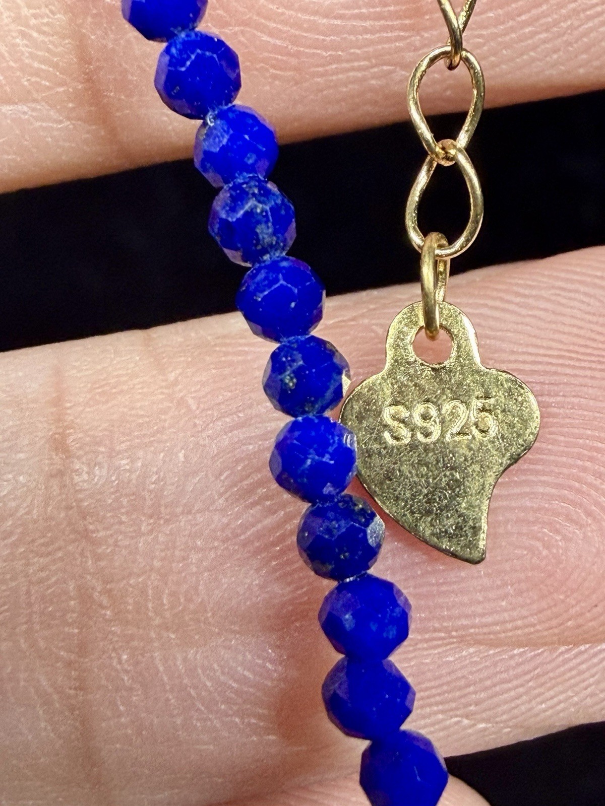 925 Sterling Silver Premium Blue Lapis Lazuli Round Bead Pendant Necklace