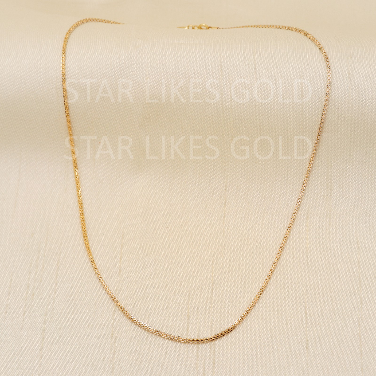 18K Gold Franco Chain Necklace 17″ 6.53g 1.5m Dual Tone Foxtail Link Jewelry