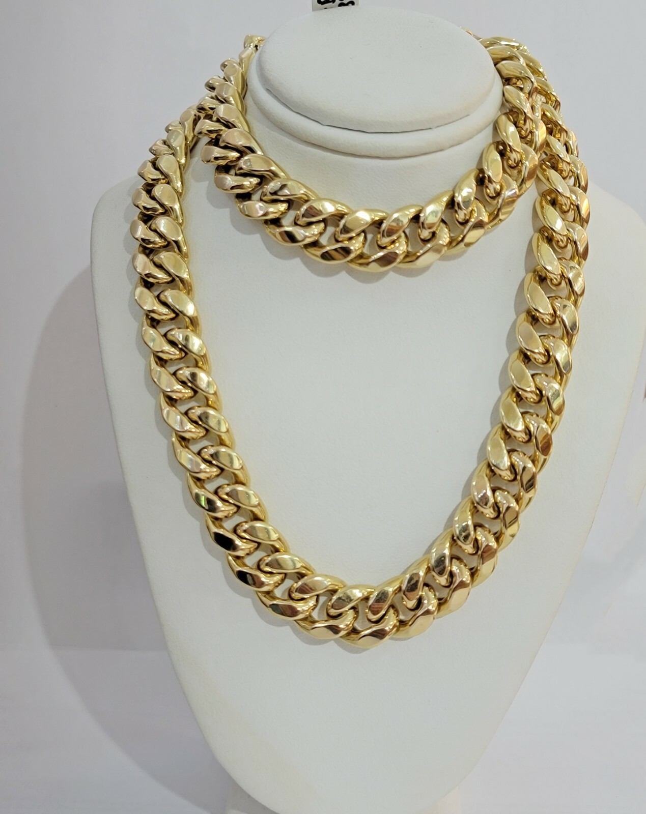Real 14k Gold 13mm Chain Necklace Miami Cuban Link 22″-30″ Men 14kt Yellow Gold
