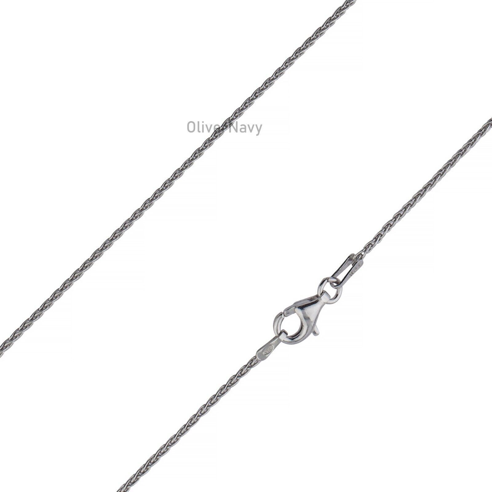 Solid 925 Oxidized Sterling Silver Italian 1mm Spiga Wheat Chain