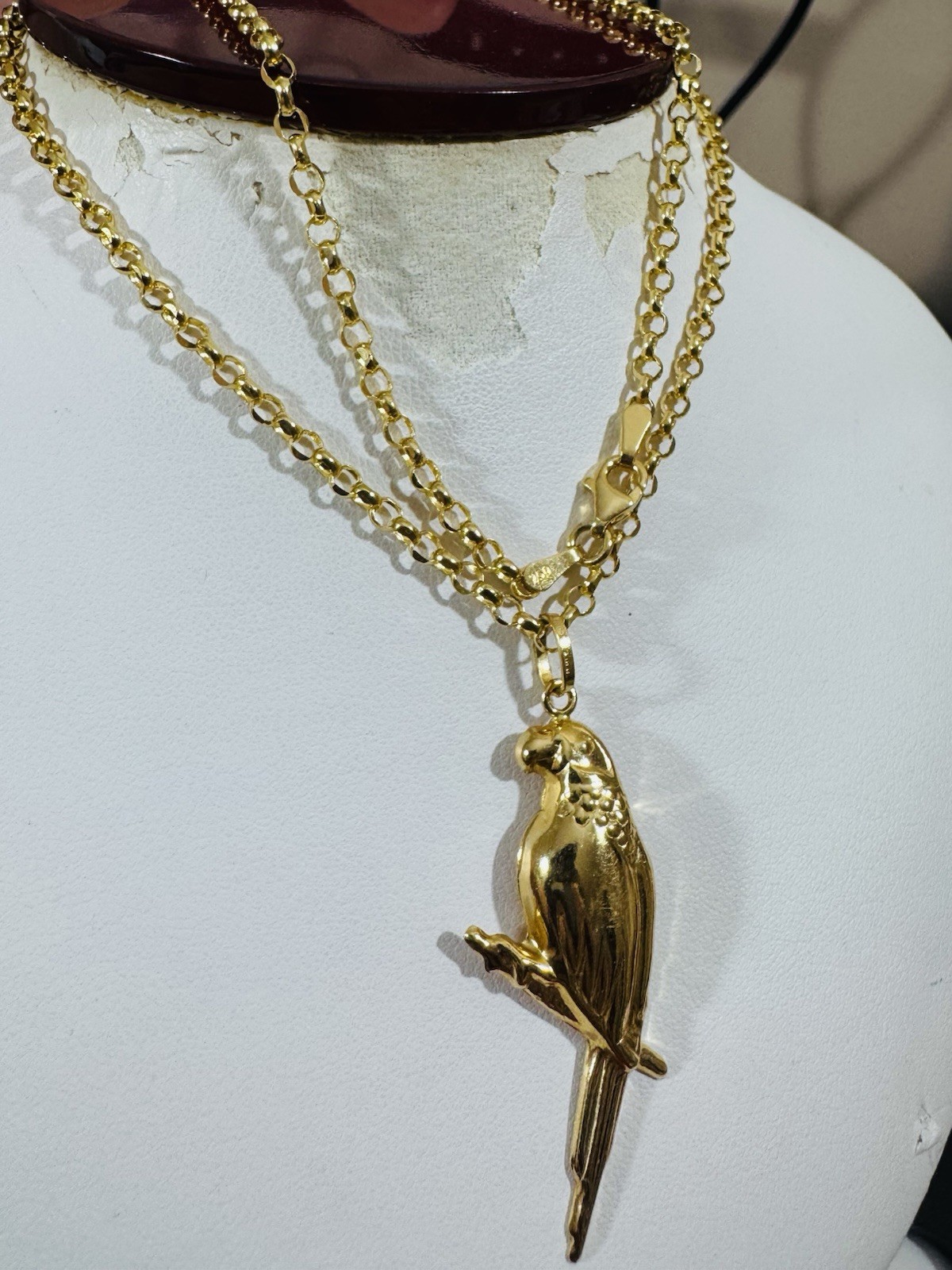 Solid 18K 750 Real Dubai Fine Gold Eagle Bird Set Necklace 18” long 3mm 5.9g