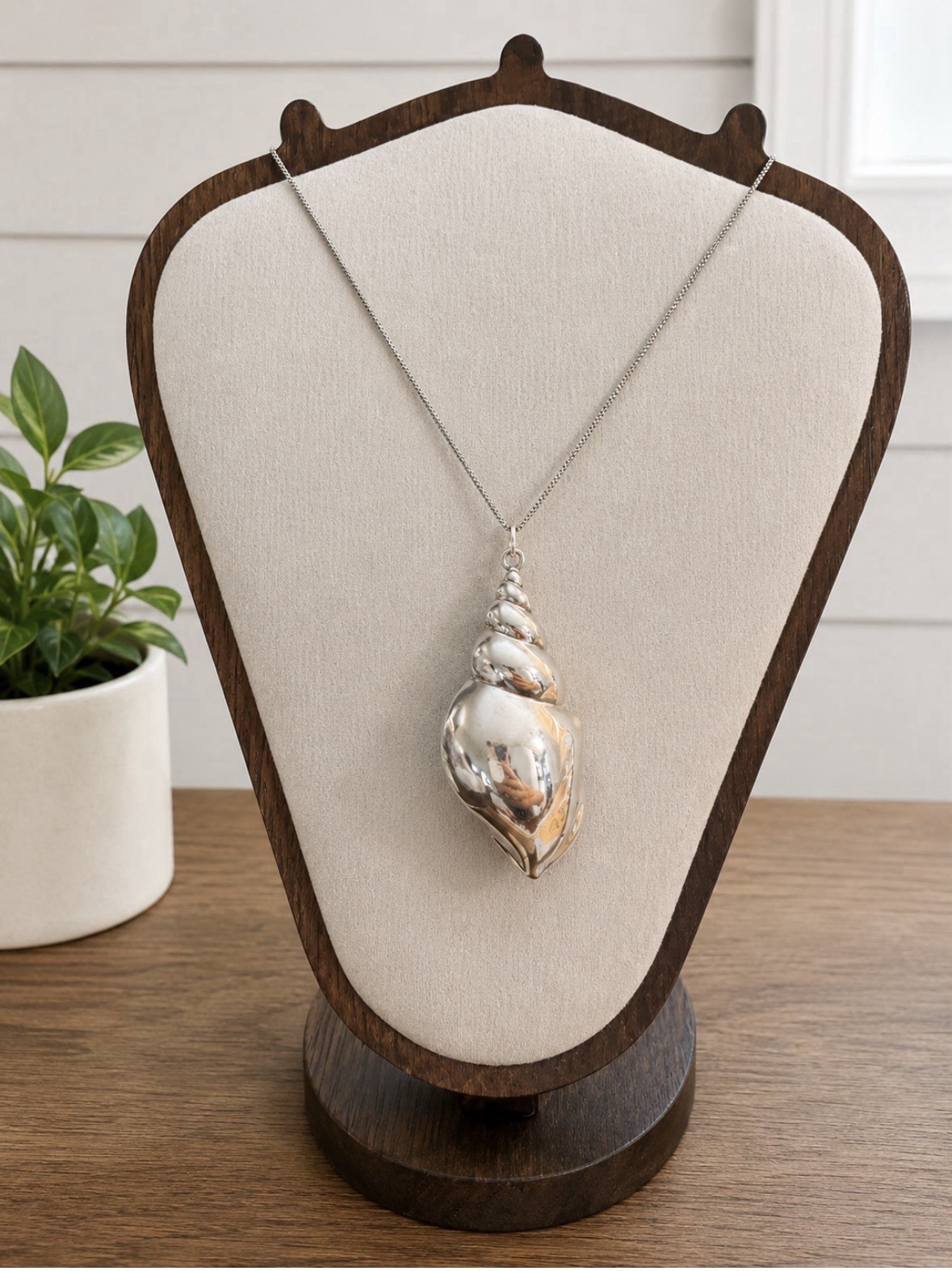 Sterling Silver Shell Pendant for Necklace Conch Coastal Sea Life Beach Theme