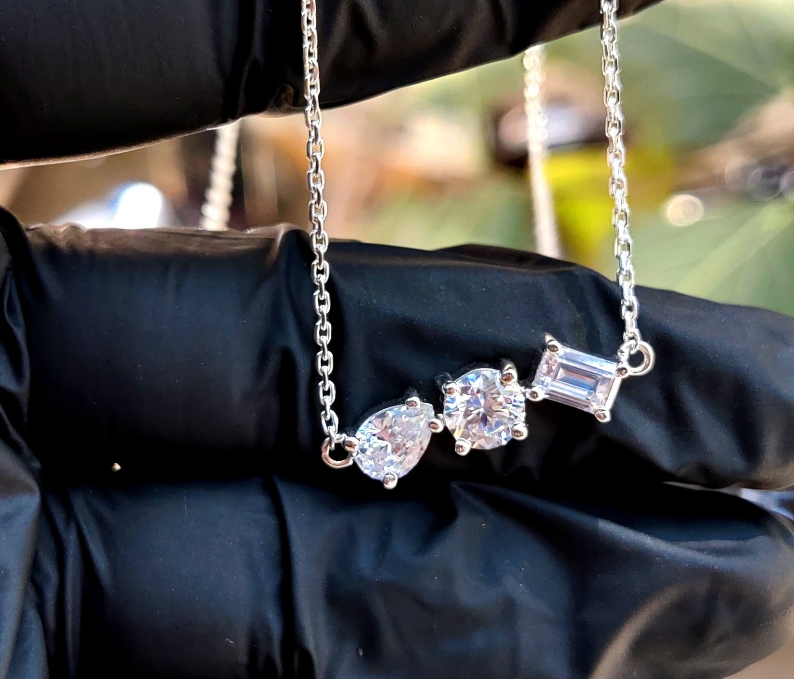 3.50Ct Lab Created Diamond Necklace Pendant 14K White Gold Plated 935 Silver