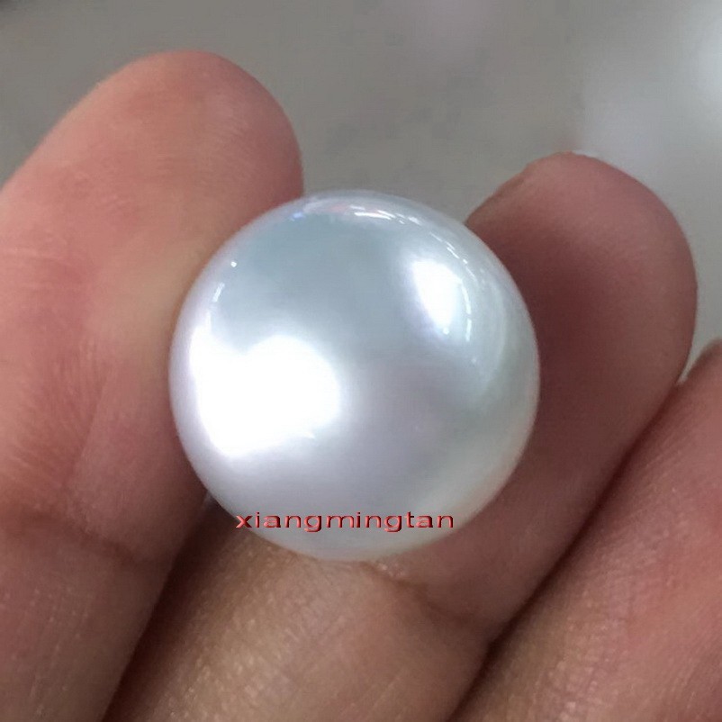 Collectibles rare real NATURAL perfect round WHITE 18-19MM LOOSE SOUTH SEA PEARL
