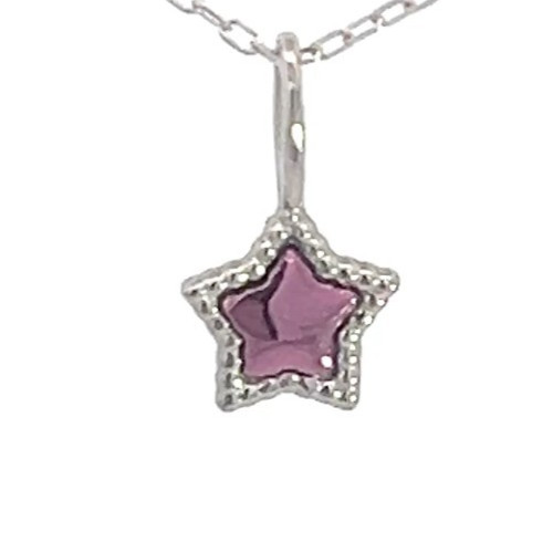 18K Purple Gold & Platinum Star Pendant Necklace | Made in Japan