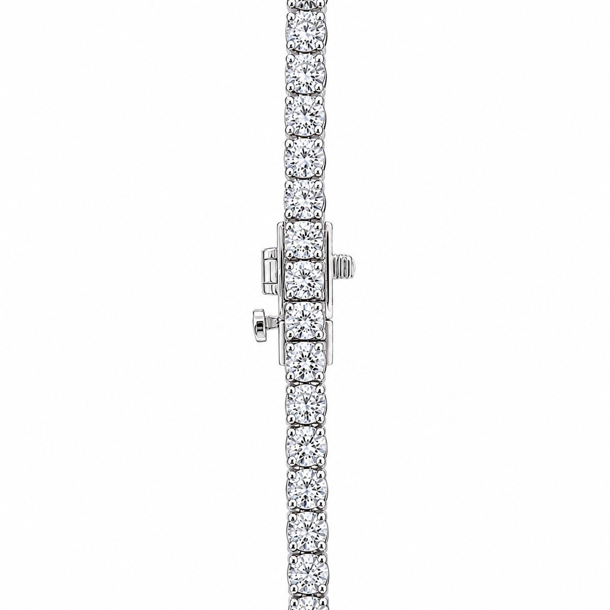 20.00 Ct Lab Grown Diamond Tennis Necklace 14k White Gold 24 Gm E F VVS 17 Inch