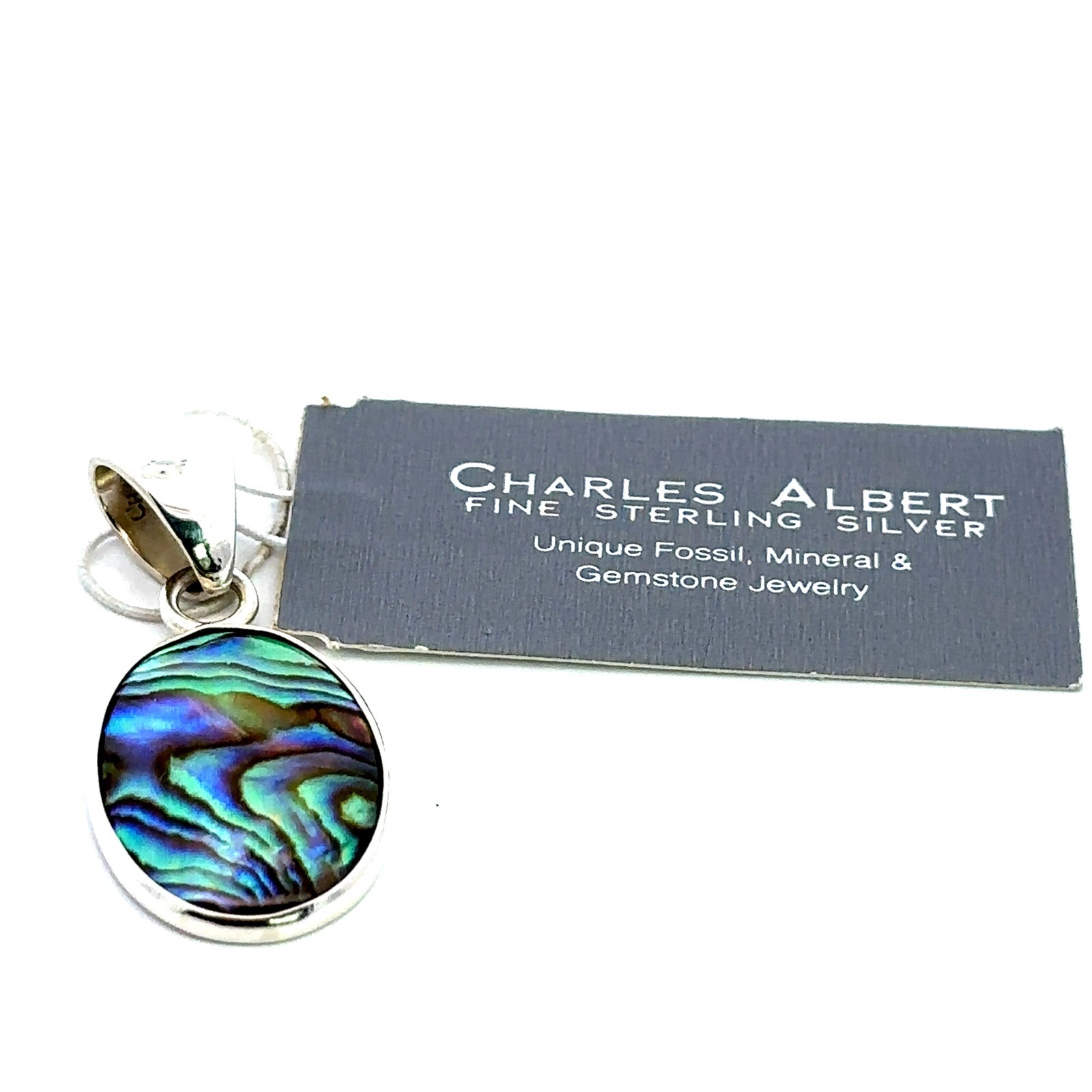 Sterling Silver Abalone Pendant (3/4 x 1 1/2 Inch) Charles Albert