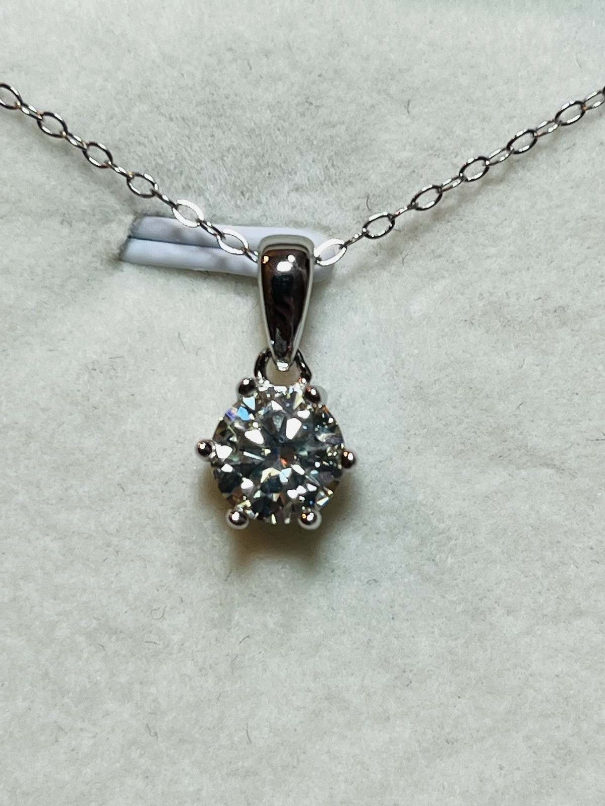 Simple 925 Sterling Silver 1 Carat VVS1 D Color Moissanite Pendant Necklace