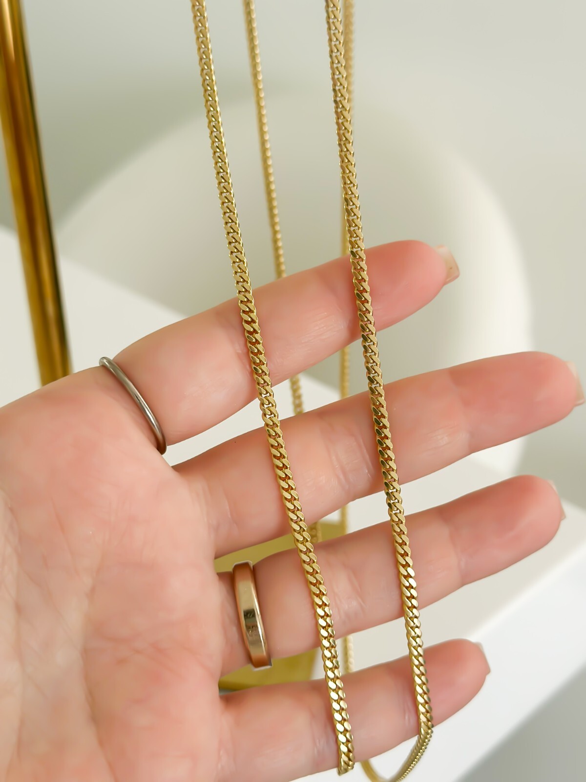 14k or 10k SOLID Gold Cuban Link 3mm Chain Necklace 16 18 22 24 26″ w/ Box Lock