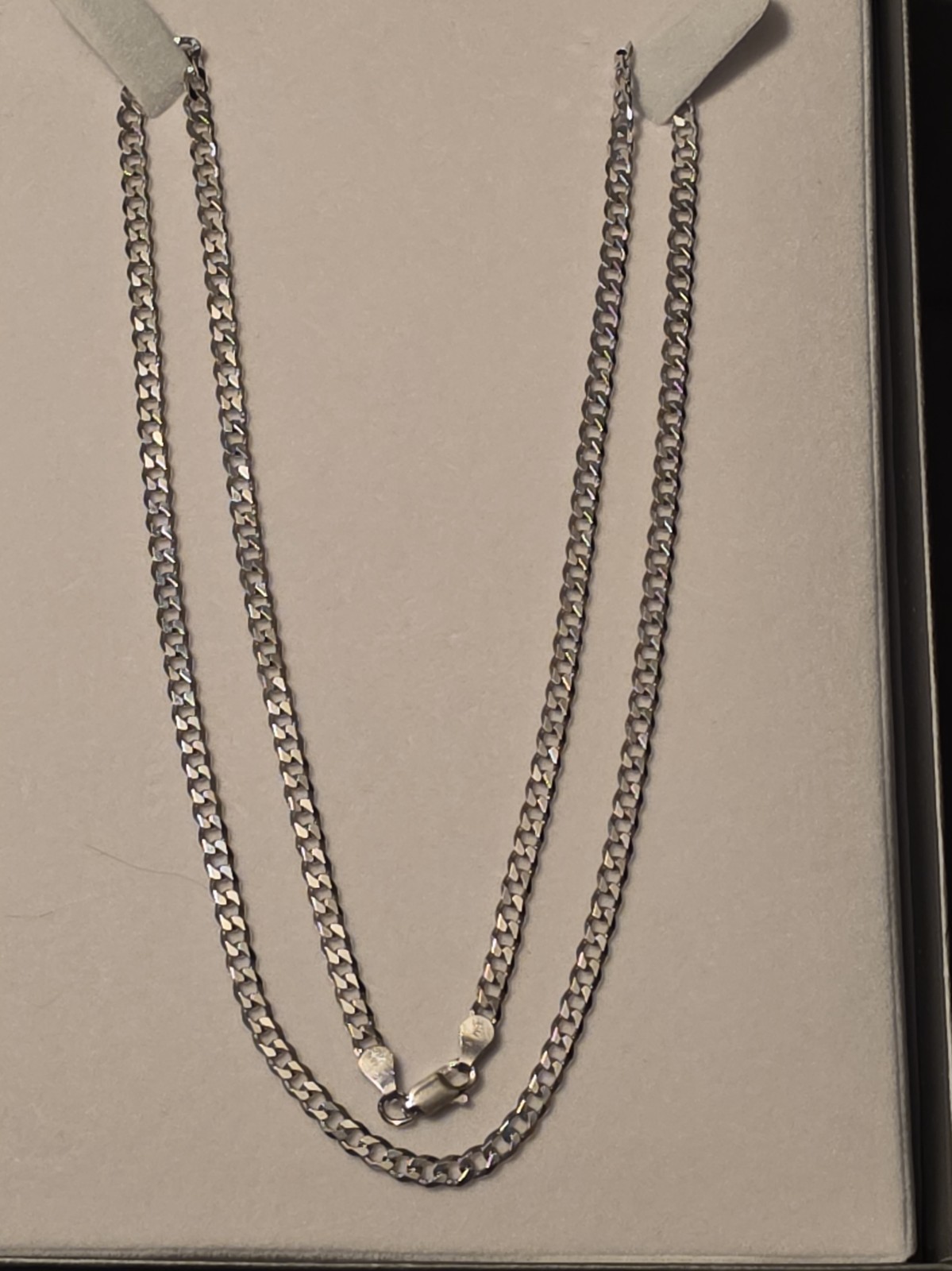 24″ 925 Italy Sterling Silver Curb Chain Necklace Lobster Clasp Brand New