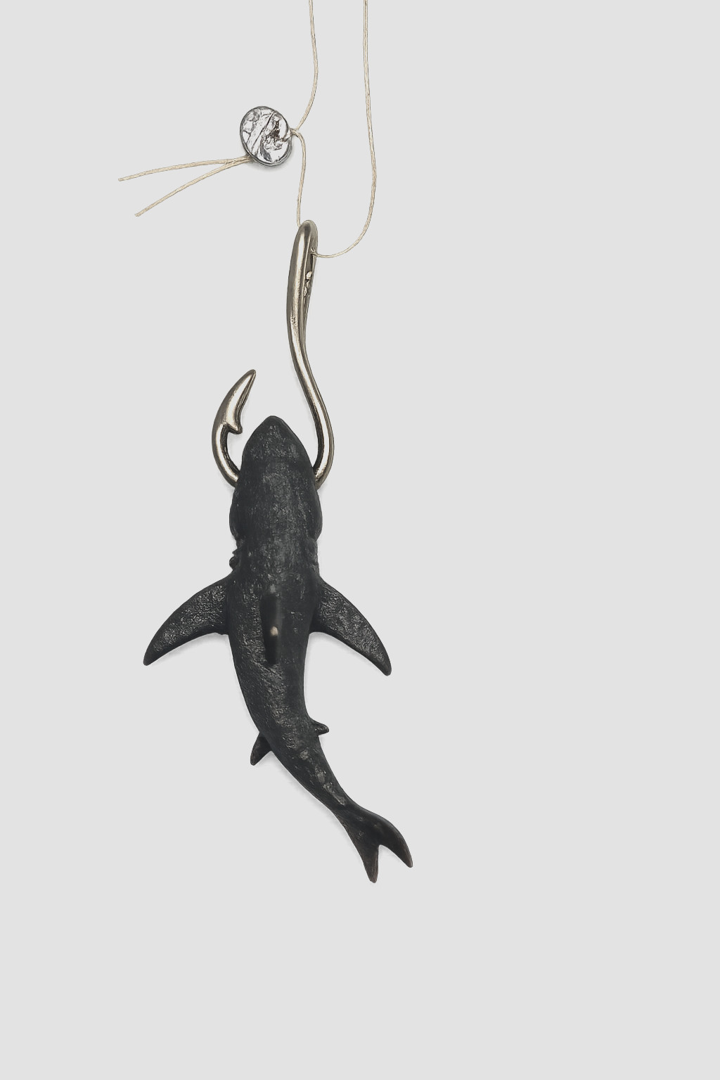 925 Sterling Silver Shark Fish Hook Pendant 2″ 9g Ocean Nautical Necklace New