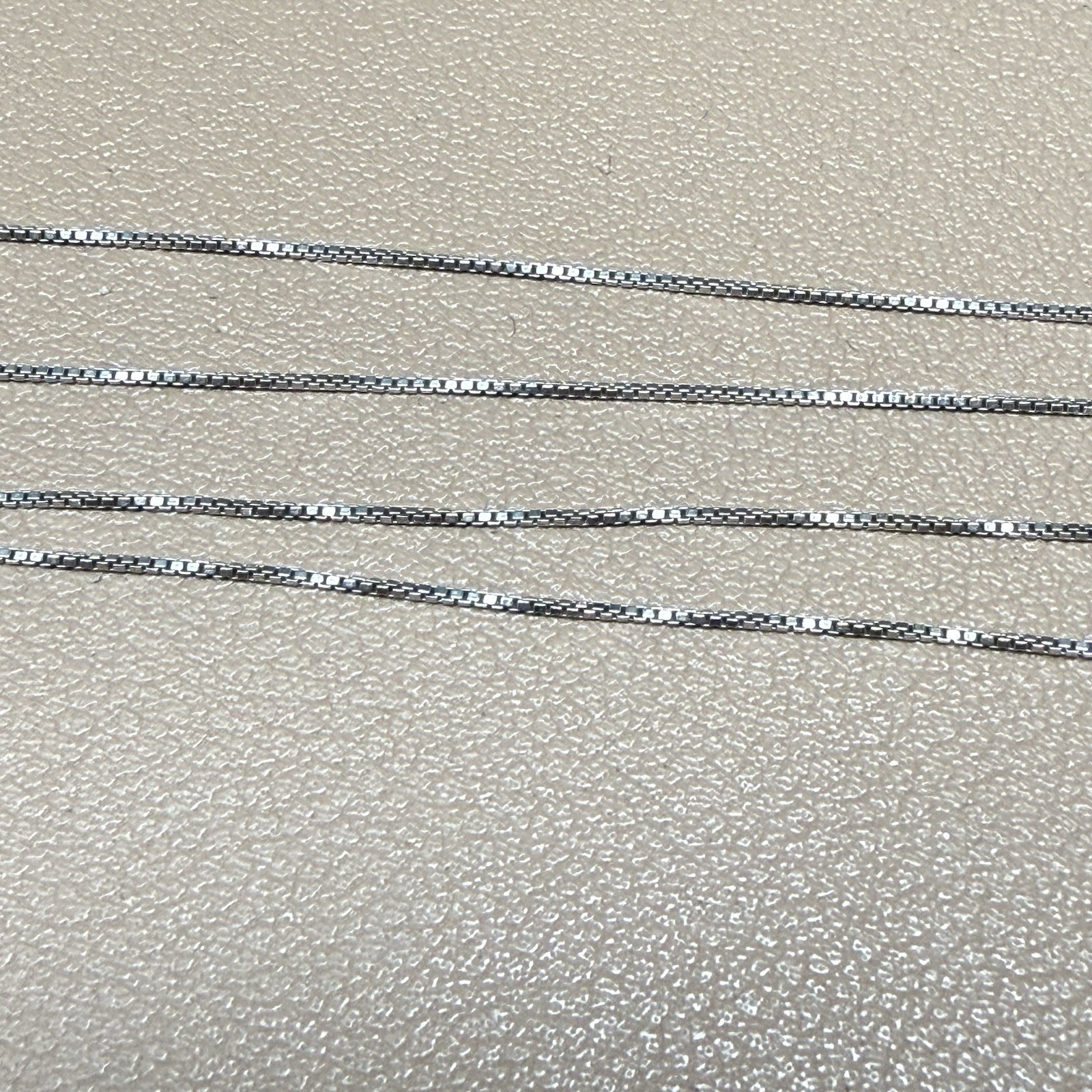 Solid Italy 925 Sterling Silver Box Chain Necklace 18” 0.7mm Lobster Clasp