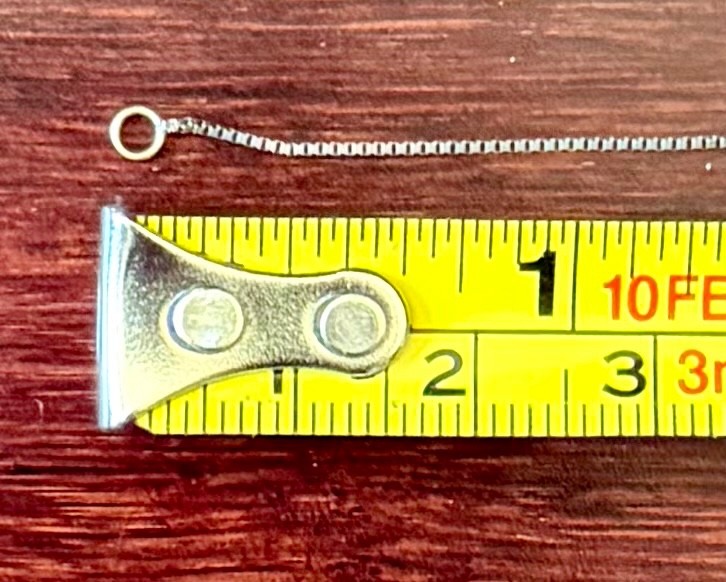 14K White Gold Box Chain Necklace 17″ 1.27g .7mm Marked 14K GC Solid Gold