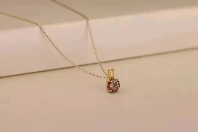 2Ct Round Cut Lab Created Chocolate Diamond Women Pendant 14k Yellow Gold Plated