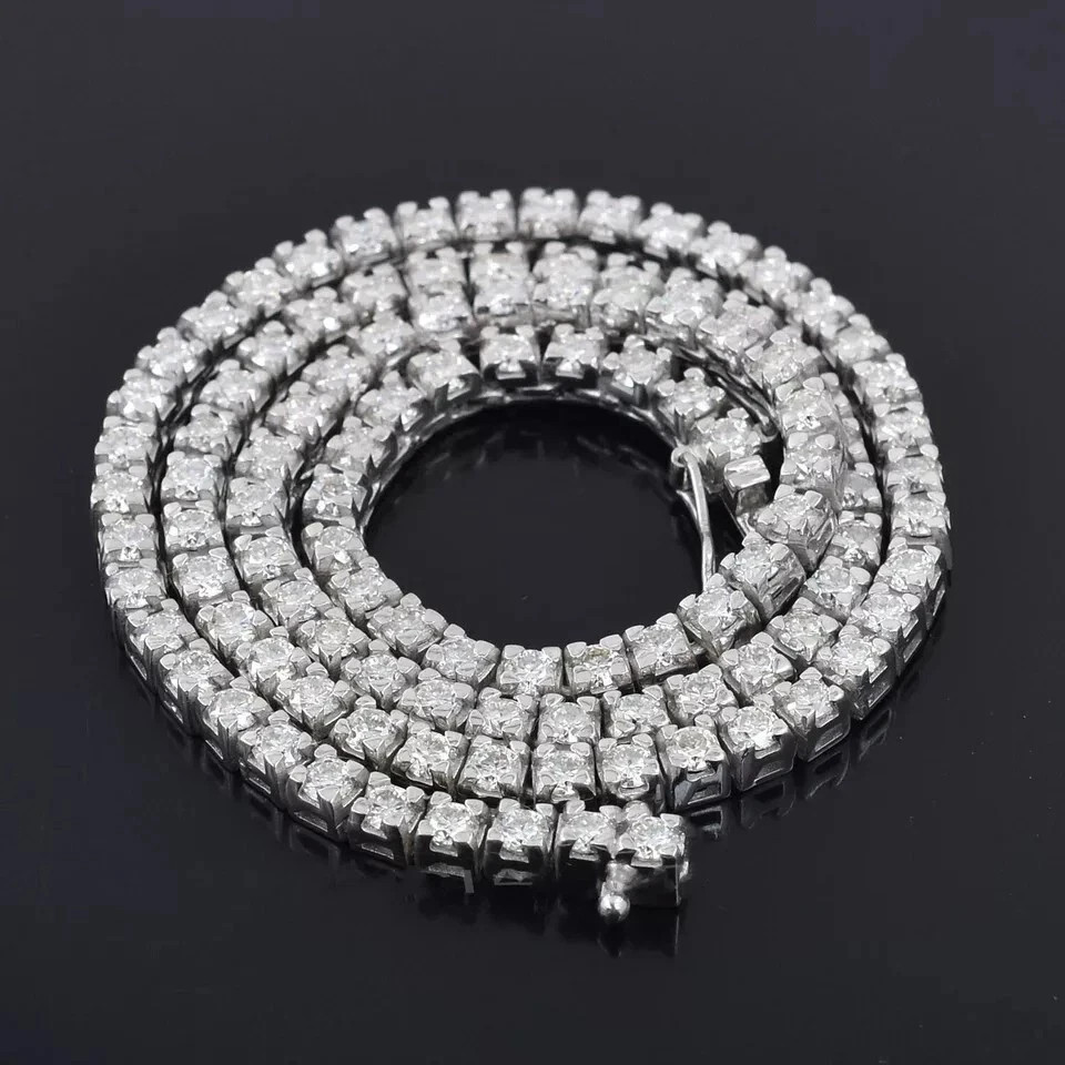 White Lab Created Diamond Tennis Necklace 22″ In VVS1 Certified ! Valentine Gift