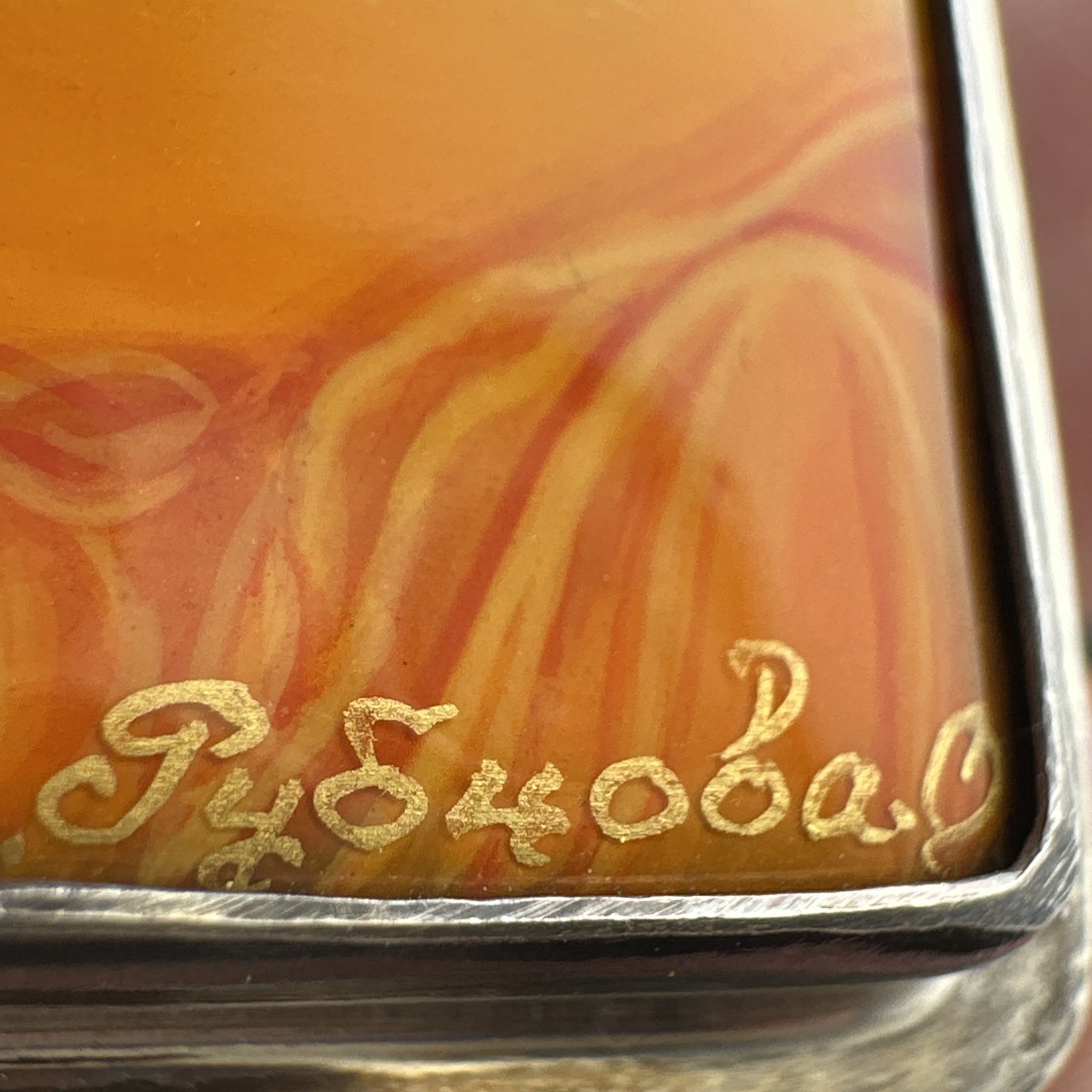 Flaming June sterling silver Russian signed hallmarked Anna King
