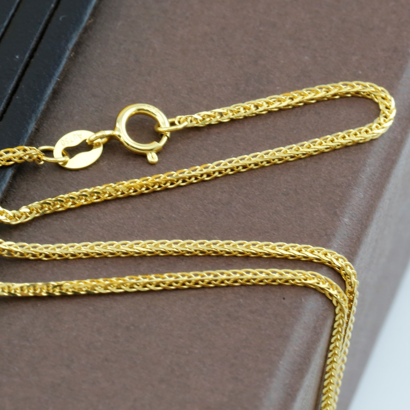 Genuine 18CT Solid Yellow Gold Foxtail Chain 40cm Italy Made