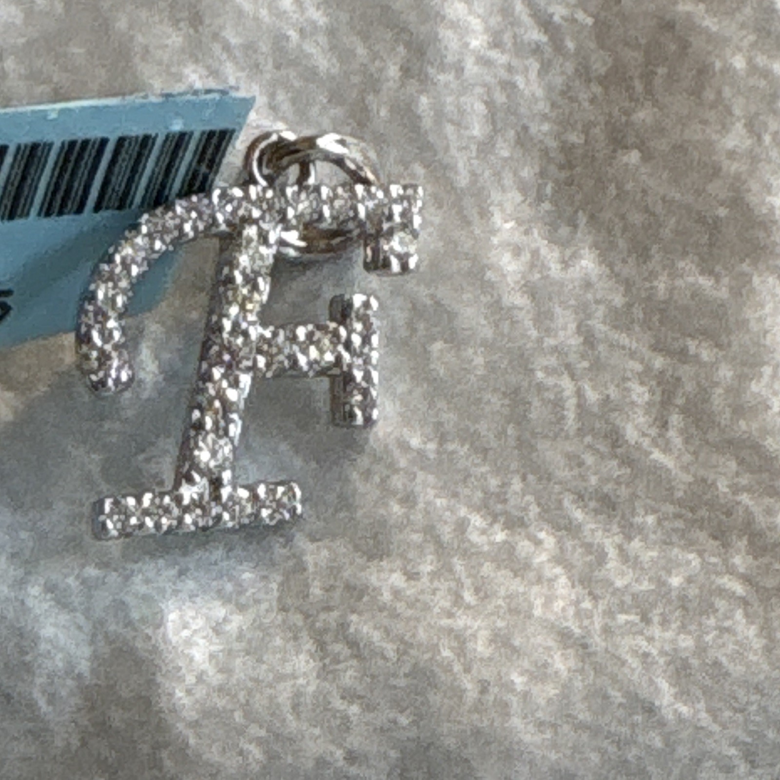 925 Initial Letter F Moissanite Pendant Charm 0.40 ctw