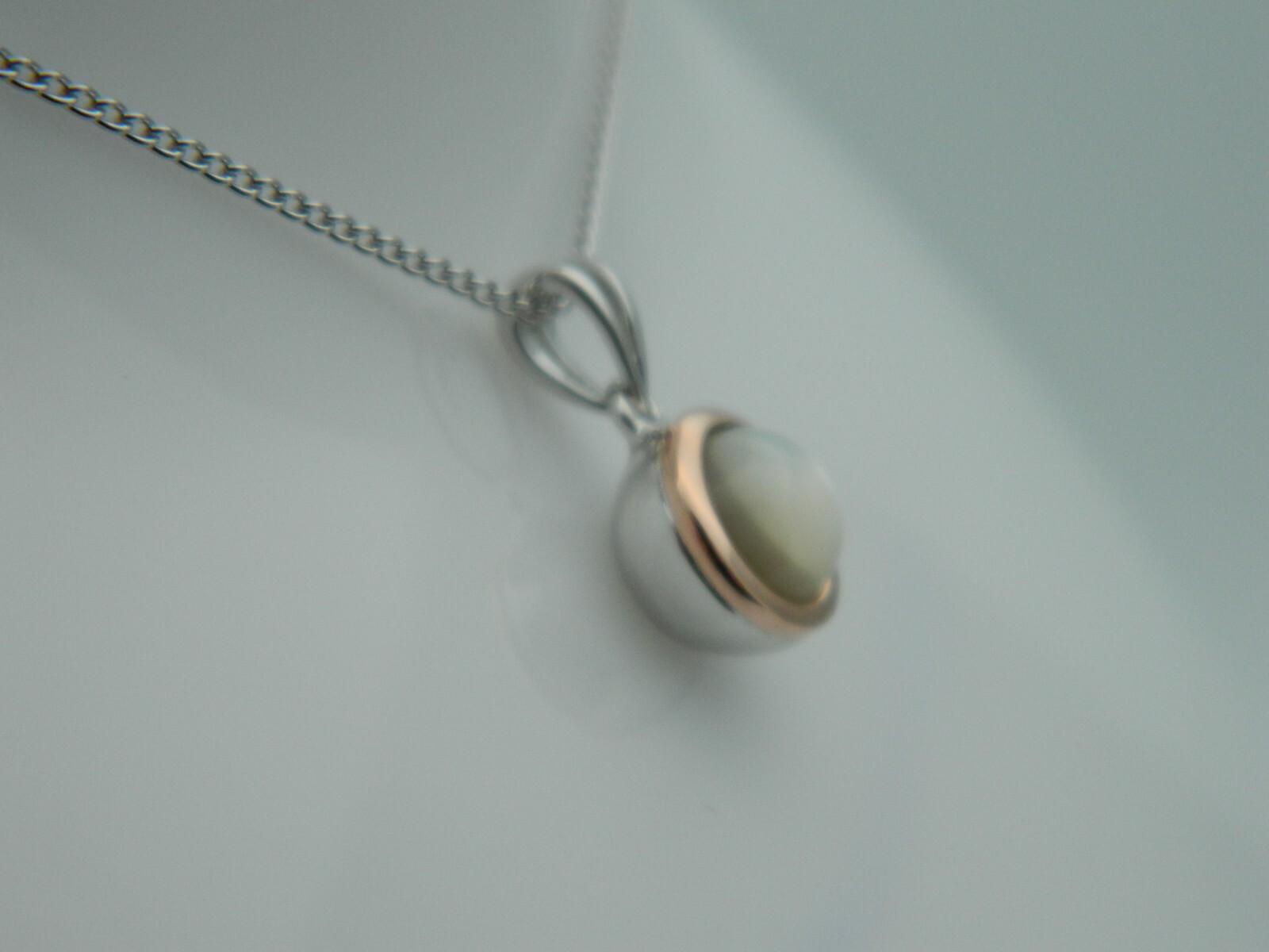 Clogau Silver & 9ct Rose Gold Mother of Pearl June Birthstone Pendant