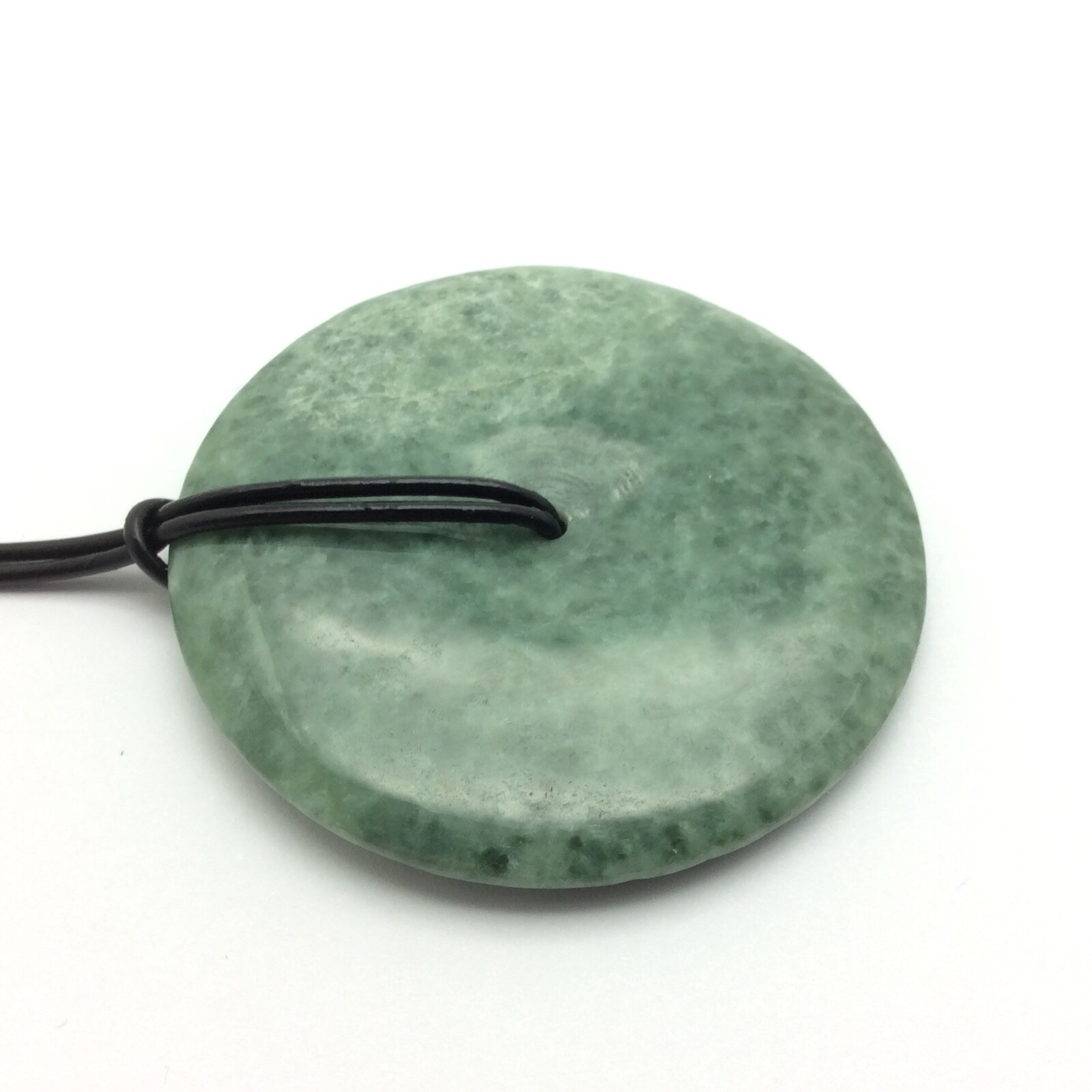 Burma Jade Pendant Bi Disk Large Green Jadeite Jade Stone Necklace Myanmar #21