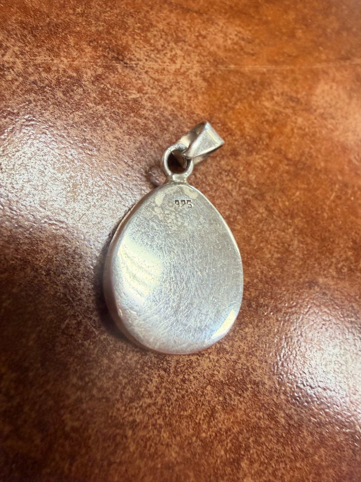 Unknown Designer Sterling Silver White Stone Drop Pendant [115DuW]
