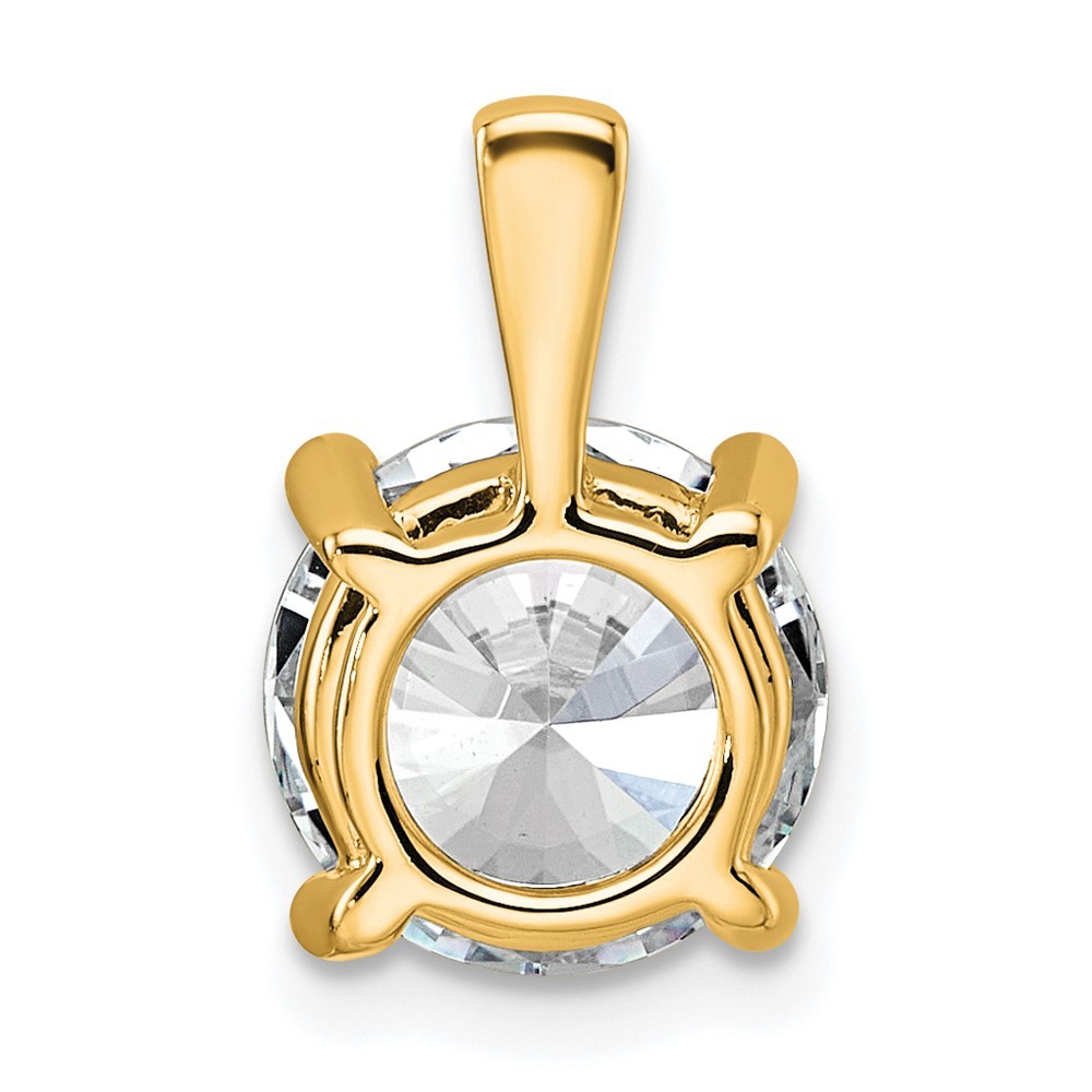 14k Yellow Gold 3 Ct Lab Grown Diamond VS/SI+ G+ Four Prong Solitaire Pendant