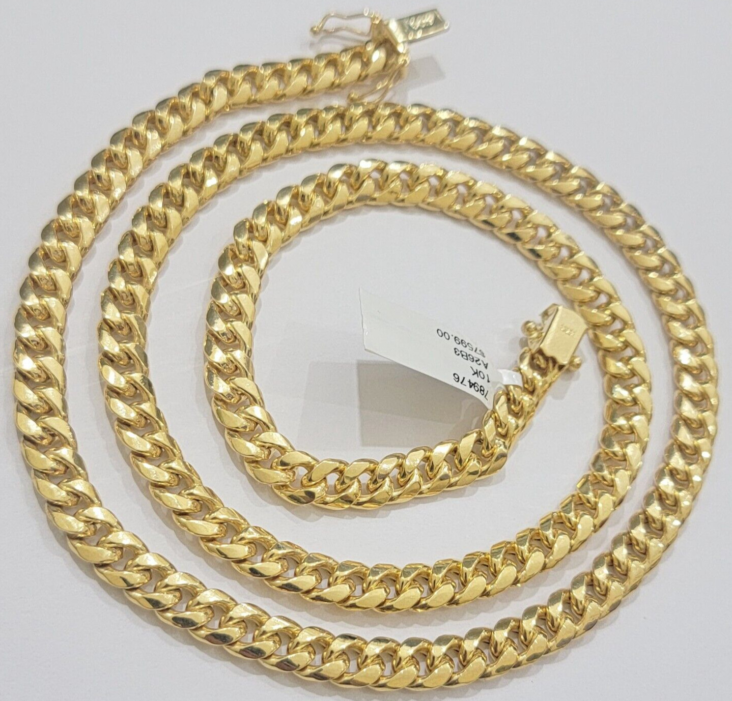 10k Gold Necklace 7mm 20 Inch Miami Cuban Link Chain REAL 10kt yellow Gold Men