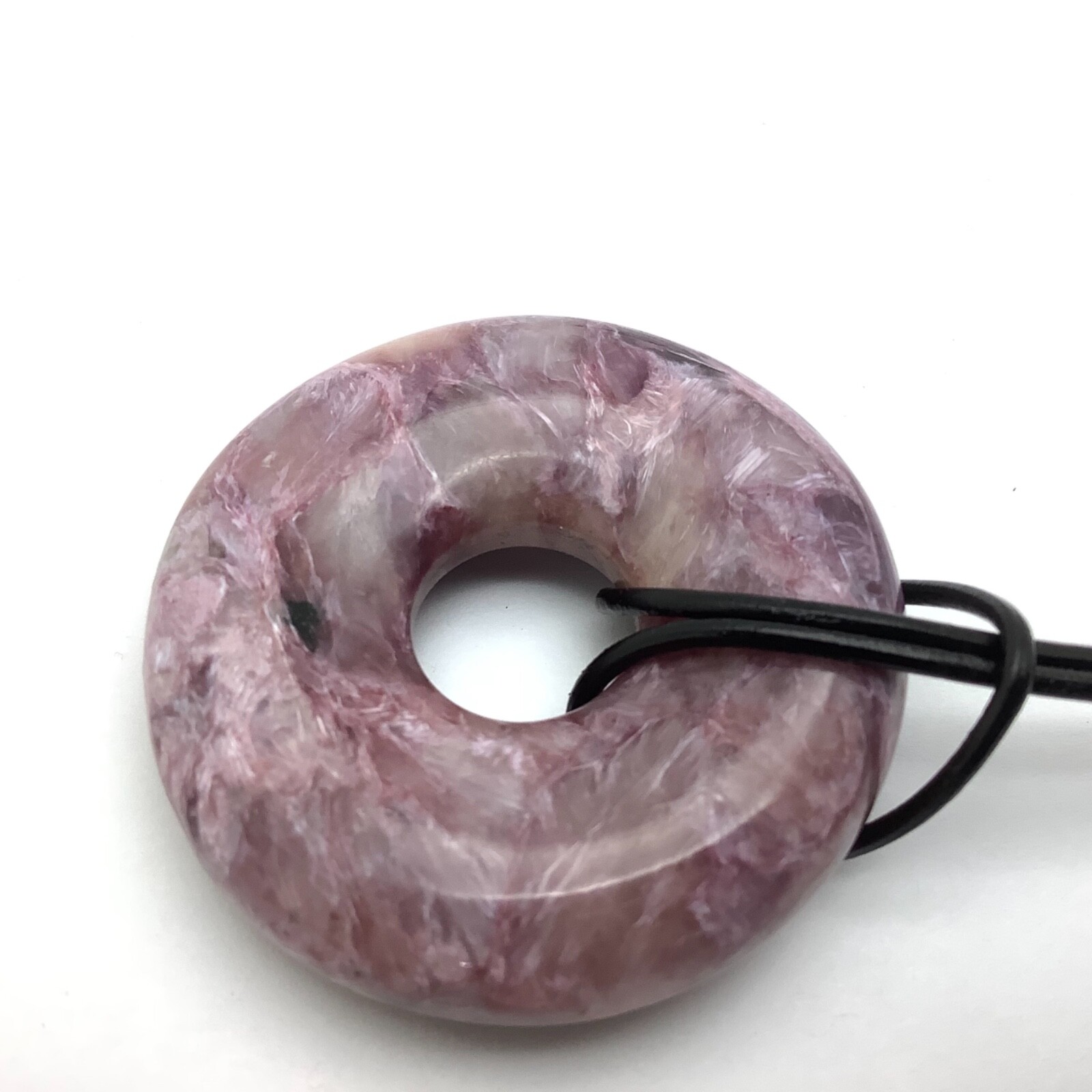 Siberian Charoite Pendant Large & Thick Purple Bi Disk Necklace Siberia 41 mm #8