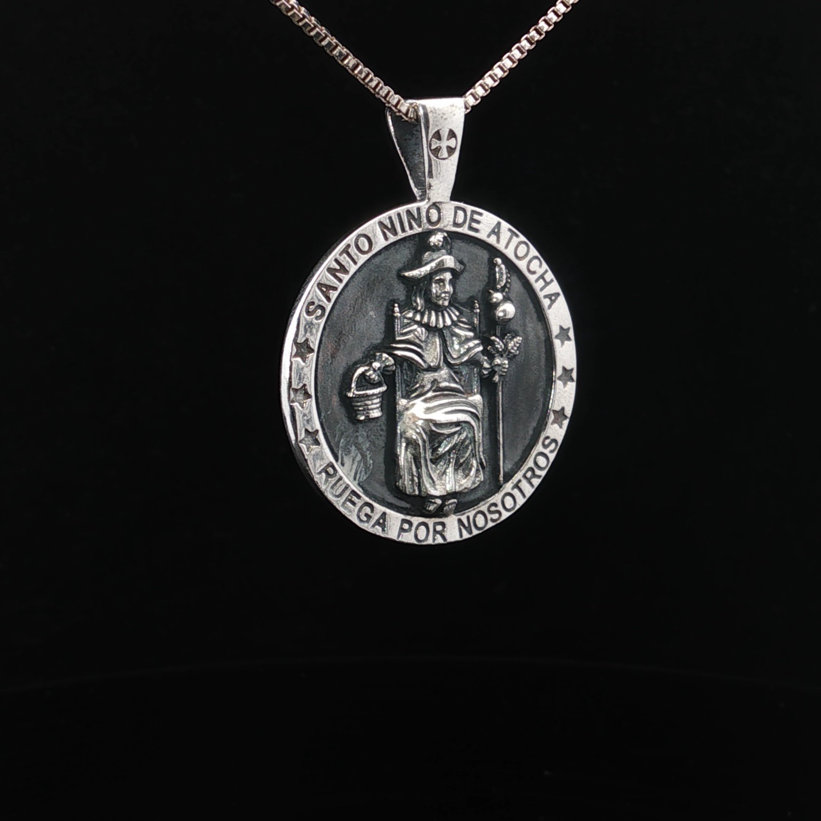 Sterling Silver Santos Nino De Atocha (Holy Infant of Atocha) Necklace