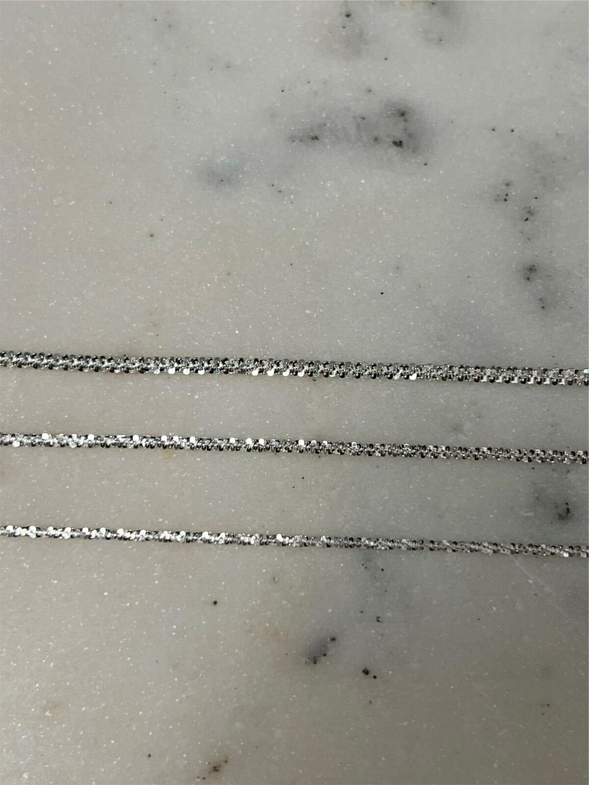 Real Solid 925 Sterling Silver Diamond Cut Sparkle Chain Necklace 2mm 2.5mm 3mm
