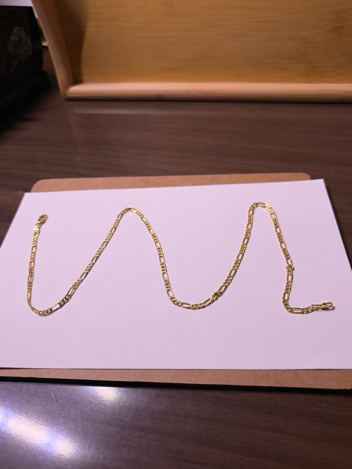 10k Yellow Gold 417 Figaro Chain Necklace with Lobster Clasp- 20 inches, 7.5 g