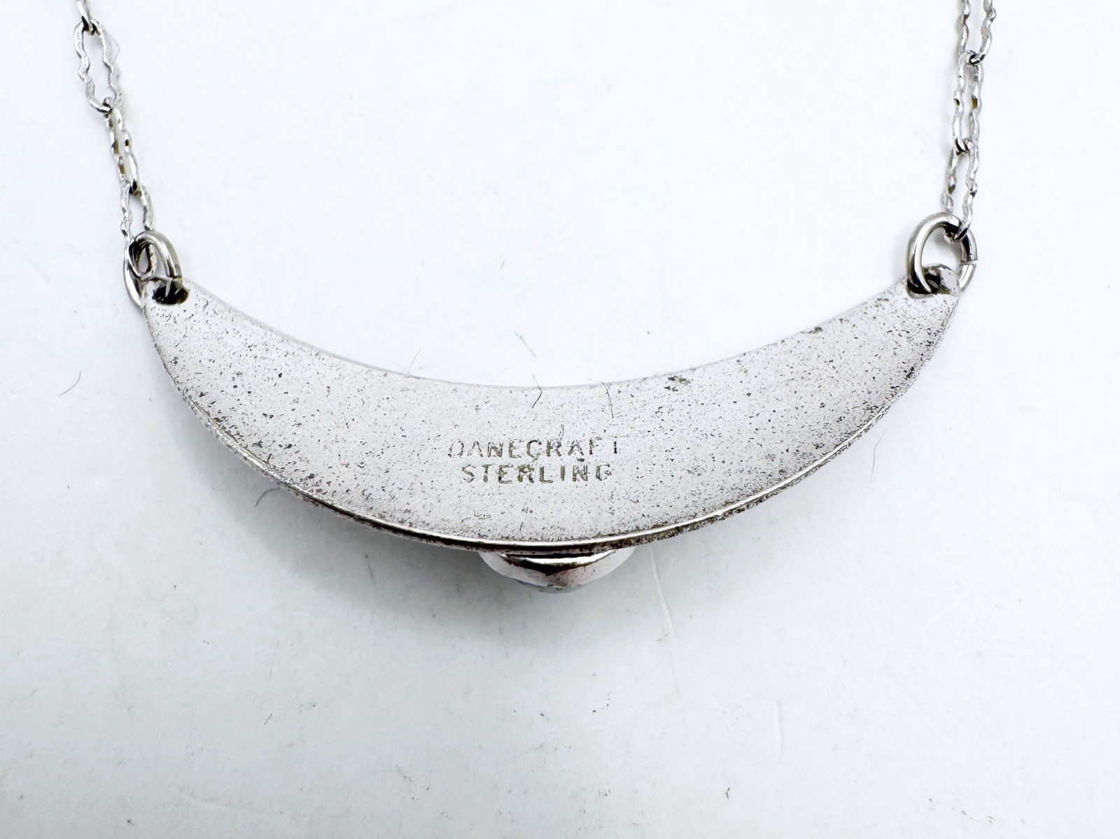 Dane Craft Turquoise Moon Sterling Sliver 925 Necklace