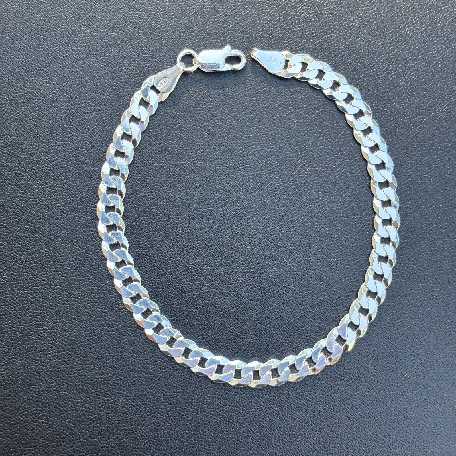 6mm Flat Curb Bracelet – Real Solid 925 Sterling Silver Or 14k Gold/Rose Vermeil