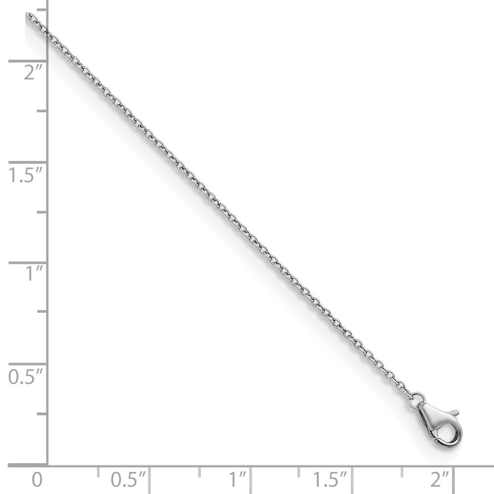 Platinum 1.3mm Solid Cable Chain Necklace 16″ for Women 2.58g