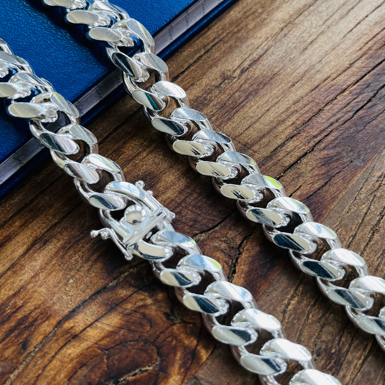 Real Solid Sterling Silver Miami Cuban Mens Boys Chain Bracelet or Necklace