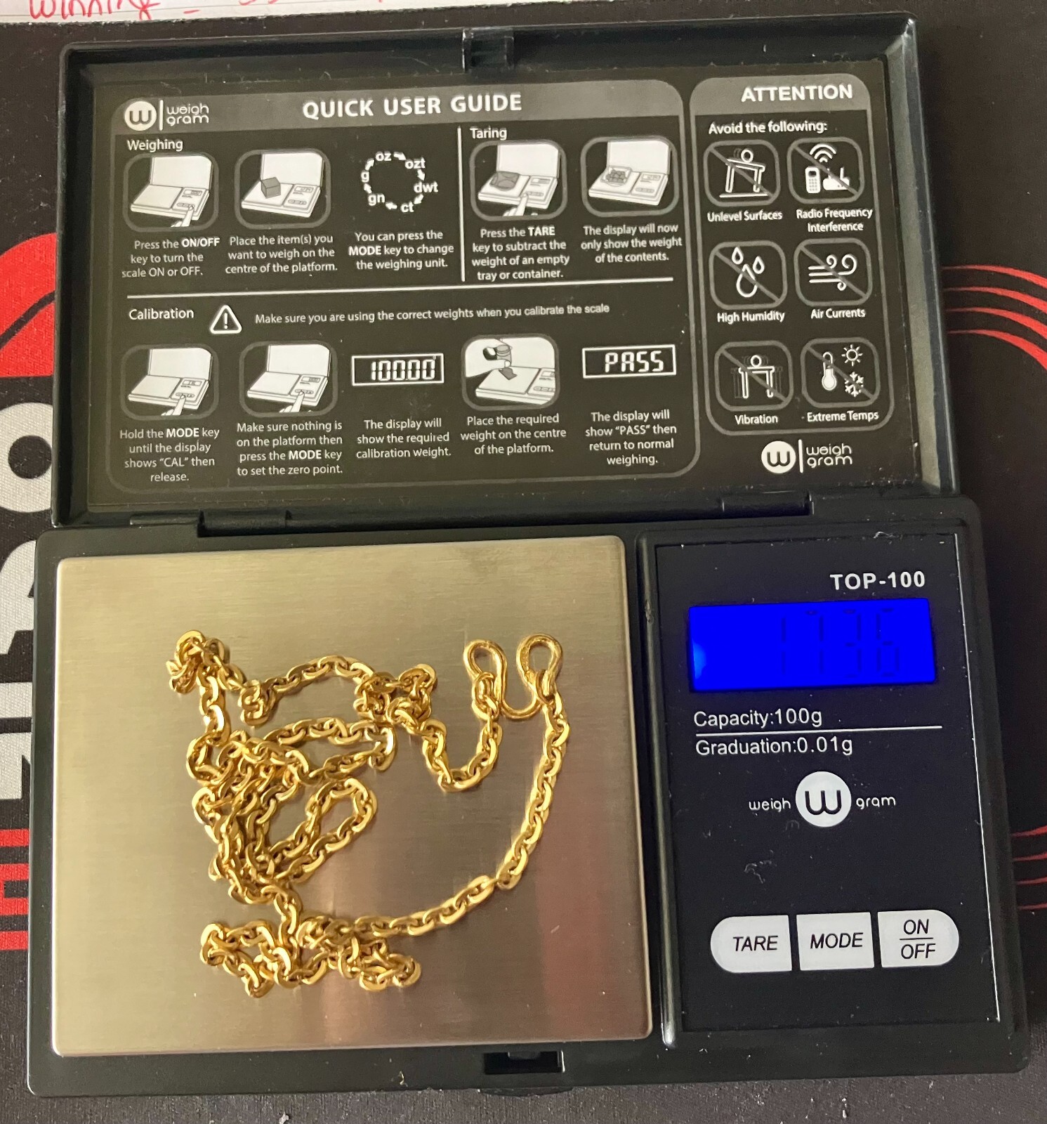 24K .999 SOLID YELLOW GOLD CHAIN NECKLACE 18″ 17.3gr ** USA Seller ** MG